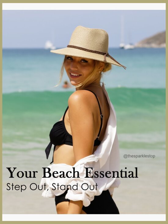Foldable Packable Straw Sun Hat with UPF 80+ Wide Brim main image 7